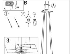 Miniaturka 14 - Rysunek techniczny montażu nowoczesnej lampy LED wiszącej