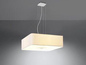 Miniaturka 3 - Designerska beżowa lampa LED kwadratowa o miękkim świetle