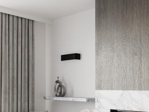 Miniaturka 11 - Geometryczna lampa LED biało- czarna zamontowana na suficie