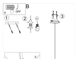 Miniaturka 7 - Rysunek montażu lampy wiszącej z szerokim kloszem