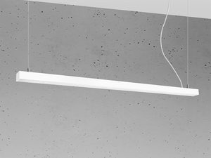 Miniaturka 15 - Biała lampa liniowa LED na betonowej ścianie w stylu industrialnym