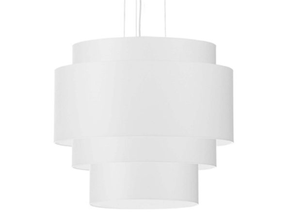 Nowoczesna lampa wisząca o kaskadowym profilu z białym wykończeniem