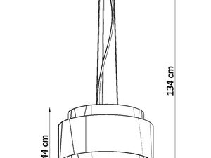Miniaturka 6 - Techniczny rysunek lampy o wysokości całkowitej 134 cm
