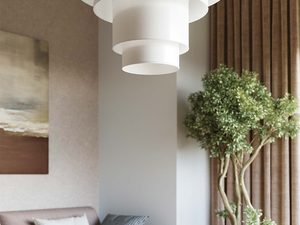 Miniaturka 4 - Wisząca oprawa świetlna z mlecznobiałym wykończeniem