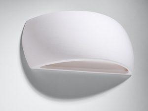 Miniaturka 2 - Biały kinkiet LED o półokrągłym kształcie, styl nowoczesny