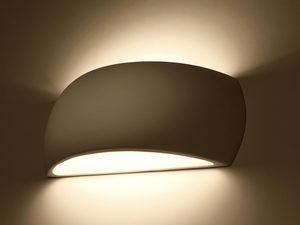 Miniaturka 3 - Biały kinkiet LED owalny z rozproszonym ciepłym światłem