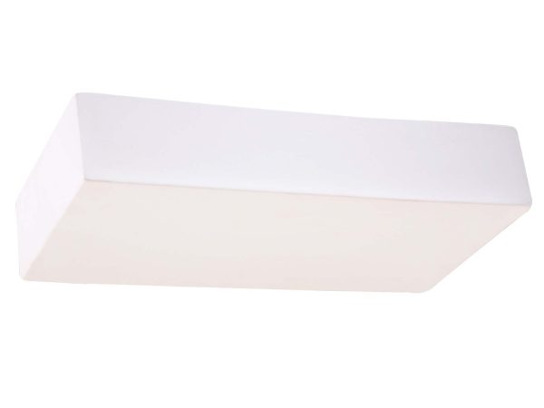 Biały prostokątny kinkiet ceramiczny w stylu nowoczesnym