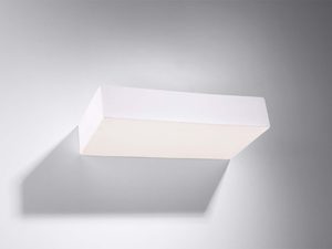 Miniaturka 1 - Geometryczny kinkiet o prostych liniach z białej ceramiki