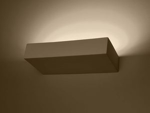 Miniaturka 2 - Kinkiet prostokątny z matowej ceramiki emitujący światło ku górze
