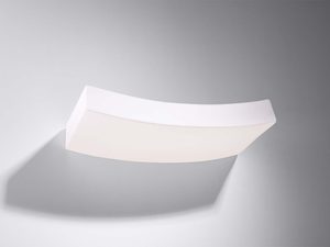 Miniaturka 1 - Biały kinkiet ceramiczny z wygiętym profilem