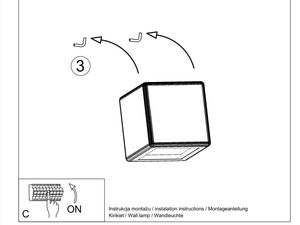 Miniaturka 7 - Instrukcja montażu lampy ściennej kwadratowej