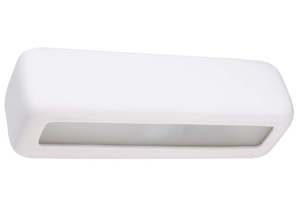 Opływowy biały kinkiet LED z zaokrąglonymi krawędziami