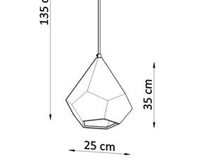 Miniaturka 6 - Geometryczna lampa wisząca o kształcie diamentu – 135 cm