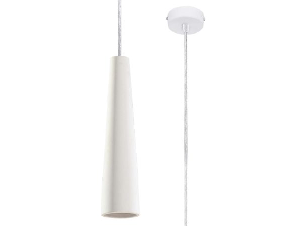 Lampa wisząca z podłużnym kloszem w jasnym wnętrzu