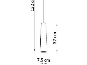 Miniaturka 6 - Wysokość lampy wiszącej z cylindrycznym kloszem – 132 cm