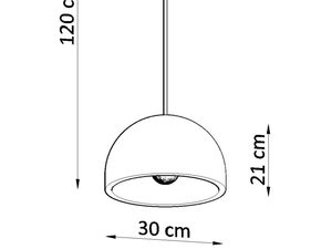 Miniaturka 6 - Rysunek techniczny białej lampy wiszącej – wysokość 120 cm