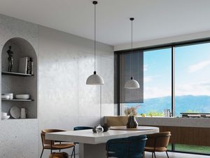 Miniaturka 5 - Jadalnia z szarymi lampami wiszącymi