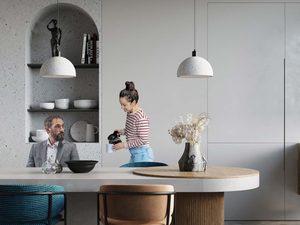 Miniaturka 4 - Lampa nad stołem w jadalni z oknami w stylu industrialnym