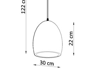 Miniaturka 6 - Szklana oprawa wisząca z prostym zawieszeniem – wysokość 122 cm