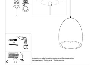 Miniaturka 7 - Instrukcja montażu lampy wiszącej nad stołem lub blatem