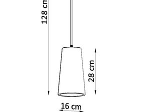 Miniaturka 6 - Wymiary zwisu wiszącej lampy – wysokość 128 cm