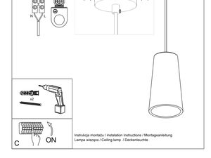 Miniaturka 7 - Rysunek instalacyjny natynkowej lampy reflektorowej