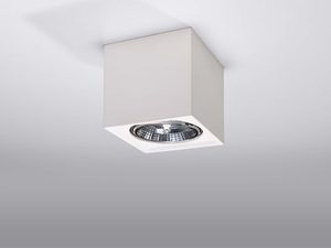 Miniaturka 1 - Sześcienna oprawa sufitowa w białym kolorze z reflektorem