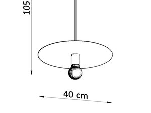 Miniaturka 13 - Techniczny rysunek lampy sufitowej z wysokością 105 cm