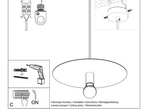 Miniaturka 14 - Rysunek techniczny montażu kinkietu ściennego LED