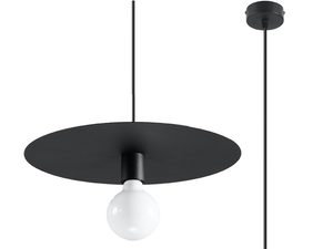 Miniaturka 7 - Czarna nowoczesna lampa z dyskiem i żarówką