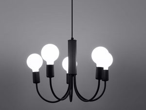 Miniaturka 2 - Widok z dołu na żyrandol z kulistymi żarówkami