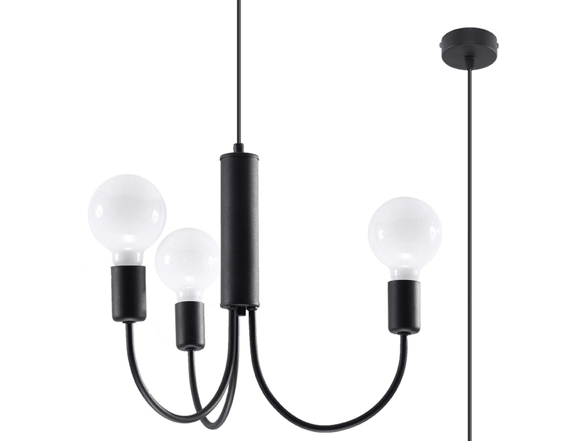 Nowoczesny żyrandol czarny PIETRA 3
