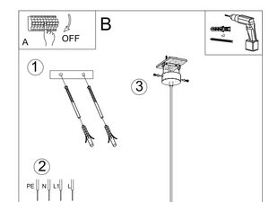 Miniaturka 6 - Rysunek montażowy klasycznego żyrandola z trzema ramionami