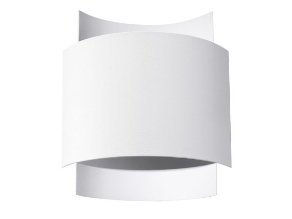 Designerski biały kinkiet LED z zakrzywioną formą