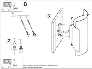 Miniaturka 14 - Rysunek techniczny montażu kinkietu ściennego LED