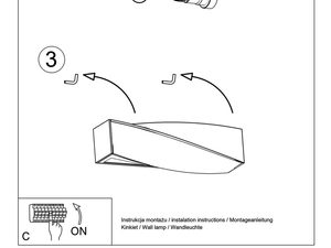 Miniaturka 20 - Rysunek montażu lampy ściennej z zakrzywionym kloszem