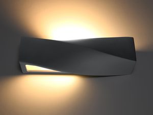 Miniaturka 2 - Czarna lampa ścienna LED o zakrzywionym nowoczesnym kształcie