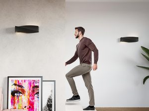 Miniaturka 10 - Designerska czarna lampa ścienna o nowoczesnym profilu