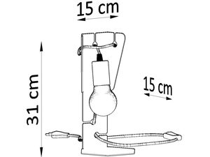 Miniaturka 14 - Rysunek techniczny lampki stołowej o wysokości 31 cm