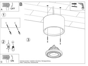 Miniaturka 7 - Rysunek techniczny montażu lampy sufitowej z betonu