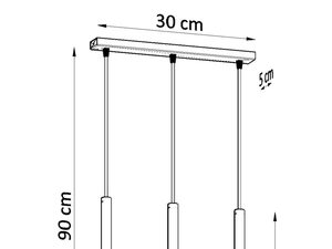 Miniaturka 19 - Schemat techniczny potrójnej lampy sufitowej