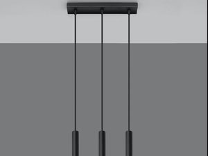 Miniaturka 3 - Czarna potrójna lampa z wykończeniem srebrnym