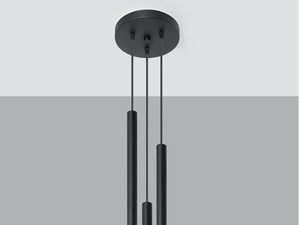 Miniaturka 8 - Potrójna lampa wisząca czarno-miedziana w nowoczesnym stylu