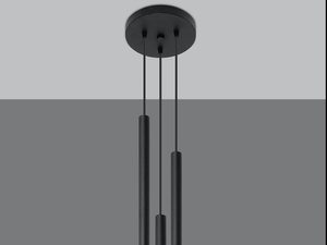 Miniaturka 9 - Lampa wisząca czarno-miedziana z podświetleniem LED