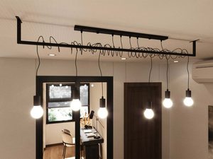 Miniaturka 3 - Designerska jadalnia z lampą na kablach wiszących