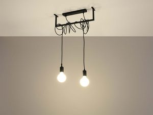 Miniaturka 2 - Lampa wisząca sufitowa z dwiema żarówkami w stylu industrialnym