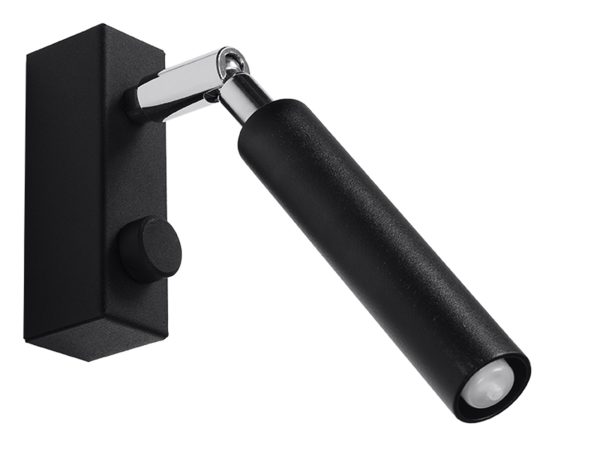 Czarna lampa szynowa z ruchomymi głowicami LED