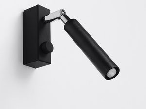 Miniaturka 2 - Stylowy reflektor czarny LED do montażu ściennego