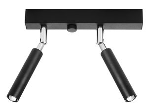 Miniaturka 1 - Czarna podwójna lampa LED sufitowa z obrotowymi głowicami