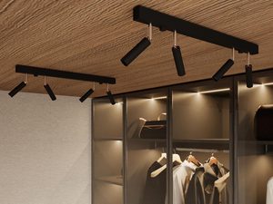 Miniaturka 5 - Stylowa czarna lampa sufitowa z reflektorami do garderoby